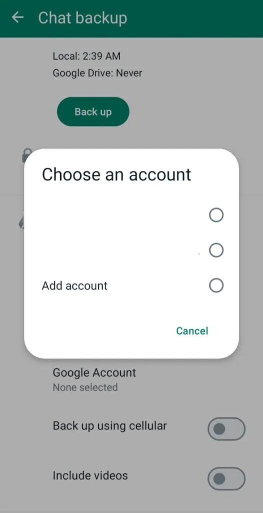 Choose An Account