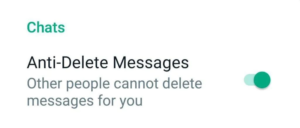 Check Anti Deleted Message Option