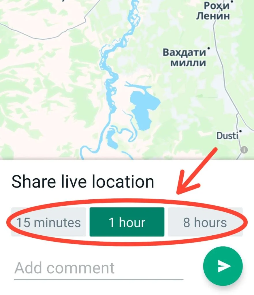 Choose Duration of Share Location
