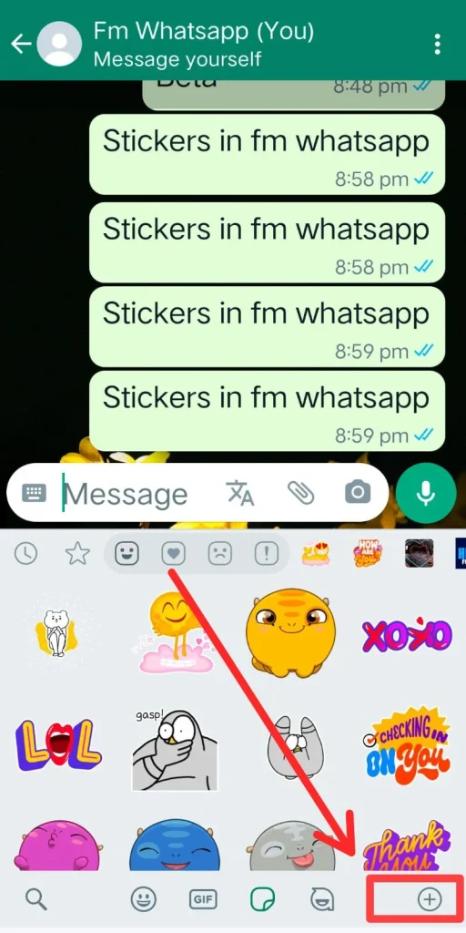 FM Whatsapp stickers message