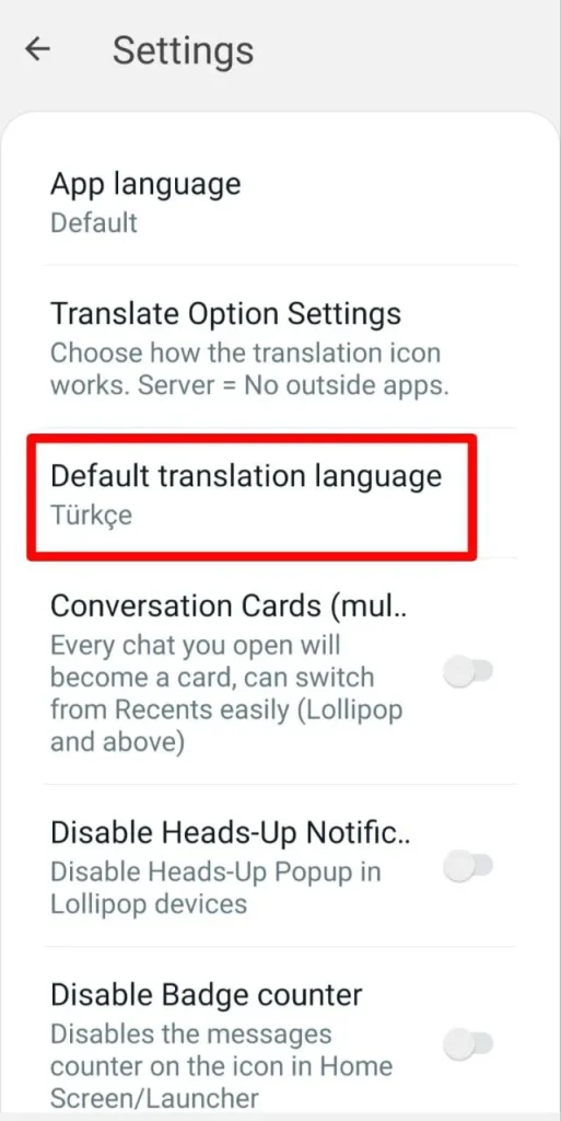 Default Language
